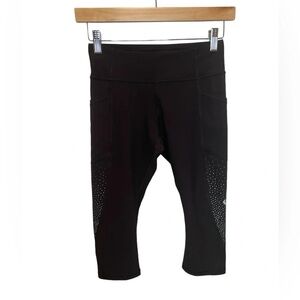 Lululemon Reflective Polka Dots Black Cropped Leggings size 4